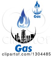 Poster, Art Print Of Black And Blue Natural Gas And Flame Designs With Text 2