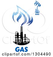 Poster, Art Print Of Black And Blue Natural Gas And Flame Designs With Text