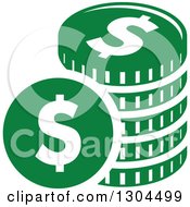 Poster, Art Print Of Green Stack Of American Coins