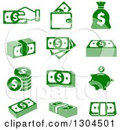 Poster, Art Print Of Green American Money Icons