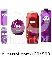Clipart Of A Plum And Prune Juice Characters 3 Royalty Free Vector Illustration