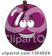Clipart Of A Cartoon Plum Or Prune Character Looking Up Royalty Free Vector Illustration