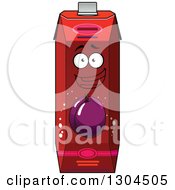 Clipart Of A Happy Prune Or Plum Juice Carton 3 Royalty Free Vector Illustration