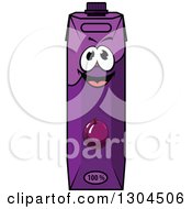 Clipart Of A Happy Prune Or Plum Juice Carton 4 Royalty Free Vector Illustration