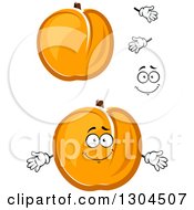 Poster, Art Print Of Cartoon Face Hands And Apricots 2