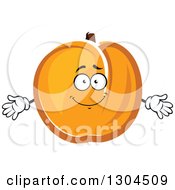 Cartoon Apricot Character Welcoming