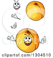 Clipart Of A Cartoon Face Hands And Apricots Royalty Free Vector Illustration