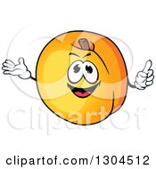 Cartoon Apricot Character Holding Up A Finger