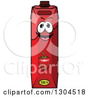 Poster, Art Print Of Smiling Strawberry Juice Carton Character 4