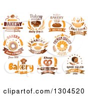 Clipart Of Food And Bakery Designs With Text 2 Royalty Free Vector Illustration