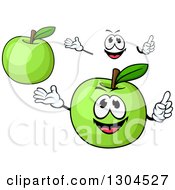 Clipart Of A Face Hands And Green Apples Royalty Free Vector Illustration