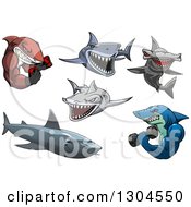 Poster, Art Print Of Cartoon Tough Sharks