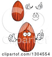 Clipart Of A Cartoon Face Hands And Shiny Almonds Royalty Free Vector Illustration