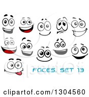 Clipart Of Faces With Different Expressions And Text 13 Royalty Free Vector Illustration