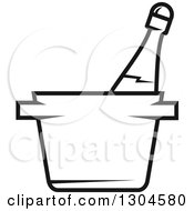 Black And White Champagne Bottle In An Ice Bucket