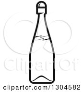 Poster, Art Print Of Black And White Champagne Bottle