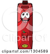 Poster, Art Print Of Happy Red Apple Juice Carton Character 2