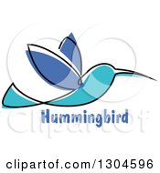 Clipart Of A Sketched Hummingbird Over Text 2 Royalty Free Vector Illustration