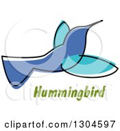 Poster, Art Print Of Sketched Hummingbird Over Text