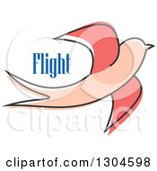 Poster, Art Print Of Sketched Pink Bird And Flight Text