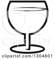 Clipart Of A Black And White Wine Glass Royalty Free Vector Illustration by Vector Tradition SM