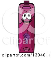 Clipart Of A Happy Grape Juice Carton Character 3 Royalty Free Vector Illustration