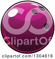 Clipart Of A Cartoon Shiny Purple Bowling Ball Royalty Free Vector Illustration