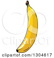 Clipart Of A Shiny Yellow Banana Royalty Free Vector Illustration