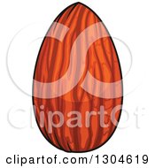 Clipart Of A Cartoon Shiny Almond Royalty Free Vector Illustration