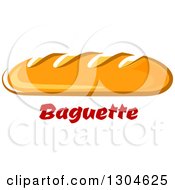Poster, Art Print Of Baguette Bread Loaf And Red Text