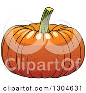 Clipart Of A Shiny Pumpkin Royalty Free Vector Illustration