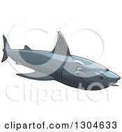 Poster, Art Print Of Tough Shark Swimming To The Right