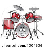 Poster, Art Print Of Cartoon Red Drum Set Character