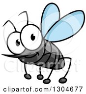 Clipart Of A Cartoon Smiling Mosquito Royalty Free Vector Illustration by Vector Tradition SM
