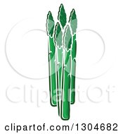 Clipart Of Cartoon Green Asparagus Royalty Free Vector Illustration