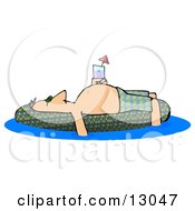 Drunk Man Passed Out Or Sun Bathing On A Pool Float Clipart Illustration by djart #COLLC13047-0006