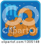 Poster, Art Print Of Cartoon Scorpio Astrology Zodiac Puppy Dog Icon