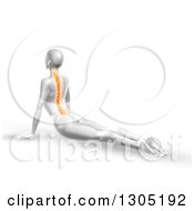 3d Anatomical Woman Stretching On The Floor In A Yoga Pose With Visible C