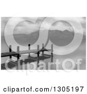 Poster, Art Print Of Grayscale Dock Or Jetty On A Lake