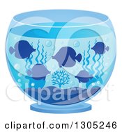 Poster, Art Print Of Silhouetted Pet Tang Fish In A Bowl
