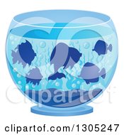 Poster, Art Print Of Silhouetted Pet Fish In A Bowl