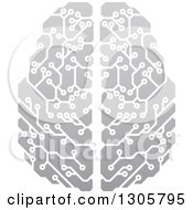 Gradient Gray Circuit Board Artificial Intelligence Computer Chip Brain