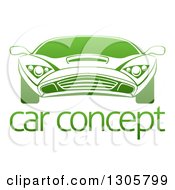 Poster, Art Print Of Gradient Green Sports Car Over Sample Text