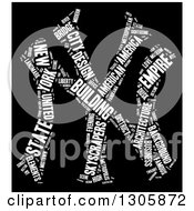 Clipart Of A White NY For New York Word Tag Collage Over Black Royalty Free Illustration