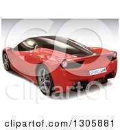 Poster, Art Print Of 3d Red Sports Car From The Rear