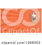 Clipart Of A Retro Male Crossfit Or Gymnast Athlete Doing Kipping Pull Ups On Still Rings And Orange Rays Background Or Business Card Design Royalty Free Illustration by patrimonio