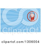 Clipart Of A Retro Male Crossfit Or Gymnast Athlete Doing Kipping Pull Ups On Still Rings And Blue Rays Background Or Business Card Design Royalty Free Illustration by patrimonio