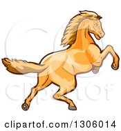 Poster, Art Print Of Young Colt Horse Rearing Or Running