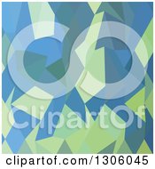 Poster, Art Print Of Low Poly Abstract Geometric Background Of Lime Green And Blue