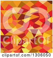 Low Poly Abstract Geometric Background Of Coquelicot Red
